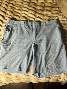 Roundtree & Yorke Light Blue Hybrid Shorts with Zip Utility Pocket